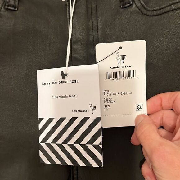 Sandrine Rose NEW sz 26 super flare black jeans mid-high rise $178 retail bell - Picture 5 of 16